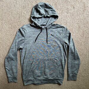 Puma Sweatshirt Mens Medium Hoodie Pullover Grey Long Sleeve Pocket